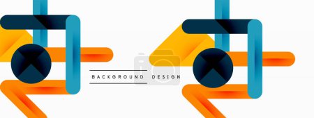 Illustration for Colorful lines with shadows. Geometric background design. Vector Illustration For Wallpaper, Banner, Background, Card, Book Illustration, landing page - Royalty Free Image