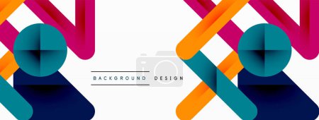 Colorful lines with shadows. Geometric background design. Vector Illustration For Wallpaper, Banner, Background, Card, Book Illustration, landing page