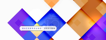 Dynamische bunte Quadrate Hintergrund. Vektor-Illustration für Tapeten, Banner, Hintergrund, Karte, Buchillustration, Landing Page