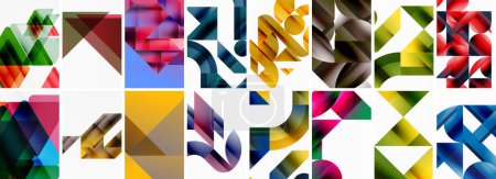 Illustration for Triangles and circles abstract shapes templates set - Royalty Free Image