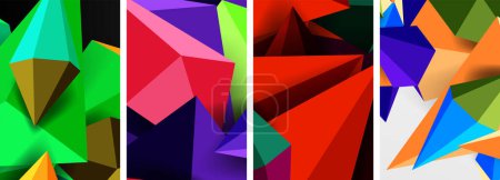 Dreieck abstrakte Konzepte Plakatset mit geometrischen minimalen Designs