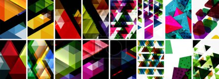 Illustration for Triangles and circles abstract shapes templates set - Royalty Free Image