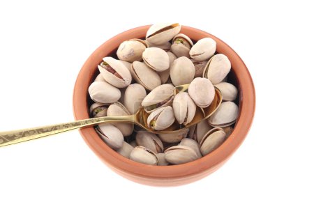 Photo for Tasty pistachios,  nuts on white background - Royalty Free Image