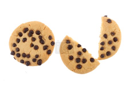 Téléchargez les photos : Biscuits aux pépites de chocolat, plat - en image libre de droit
