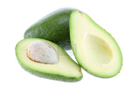 Photo for Fresh green avocados on a white background. - Royalty Free Image