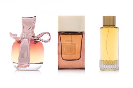 Foto de Estudio foto del conjunto de botellas de perfume de lujo - Imagen libre de derechos