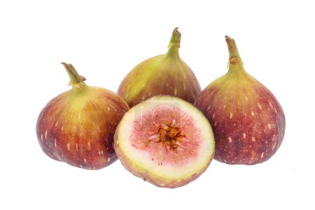 Foto de Frutas frescas de higo púrpura aisladas sobre fondo blanco - Imagen libre de derechos