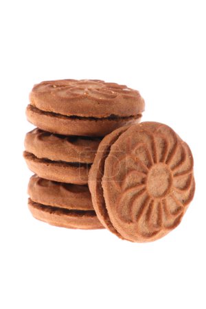 Foto de Deliciosas galletas, aisladas en blanco - Imagen libre de derechos