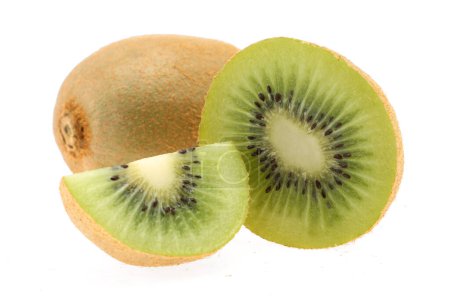 Photo for Close up of kiwi fruits isolated on white background - Royalty Free Image