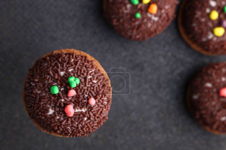 Photo for Chocolate Crinkle cookies. Cracked chocolate biscuits - Royalty Free Image