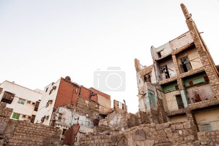 Photo for Old city in Jeddah, Saudi Arabia known as Historical Jeddah. Ancient building in UNESCO world heritage historical village Al Balad. - Royalty Free Image