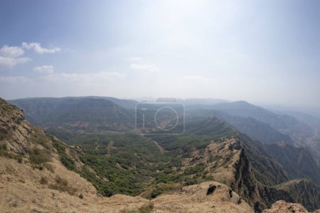Photo for The view from Elphinstone point at Konkan region mountains - Royalty Free Image