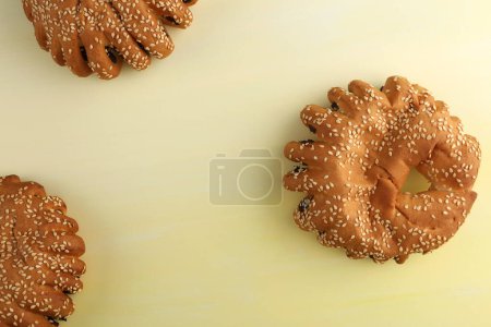 Photo for Bakery - gold rustic crusty loaves of bread, buns - Royalty Free Image