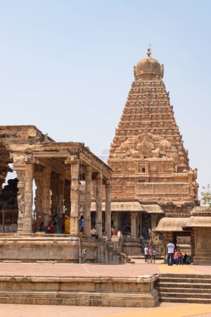 Foto de Thanjavur, tamil nadu India 14 marzo 2022 Brihadeeswara Temple or Big Temple in Thanjavur, UNESCO Patrimonio de la Humanidad Tamil Nadu India. - Imagen libre de derechos