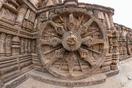 Photo for Ancient Indian architecture Konark Sun Temple in Odisha, India. This historic temple was built in 13th century. This temple is an world heritage site. - Royalty Free Image