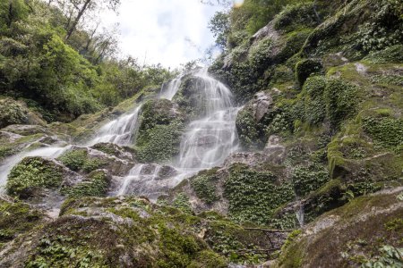 Téléchargez les photos : Belle cascade Bakthang dans la vallée de l'Himalaya au Sikkim, Inde - en image libre de droit