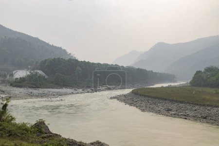 Photo for Beautiful teesta river in sikkim, India.Teesta river is a long river that rises in the pauhunri mountain of himalayas, flows through the sikkim and west bengal. - Royalty Free Image