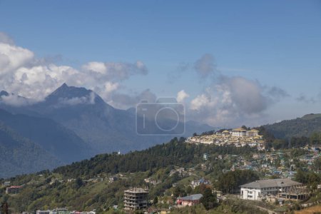 Photo for Tawang monastery, located in tawang city of tawang district in the Indian state of arunachal pradesh, is the largest monastery in India and second largest in the world. - Royalty Free Image
