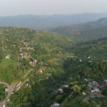 Aerial view of  beautiful lung nupa hills in mizoram.The green hills around the village of bualpui in mizoram India.