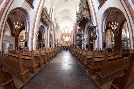 Photo for Roskilde Cathedral in Denmark A Gothic cathedral built of brick in the 12th and 13th centuries - Royalty Free Image