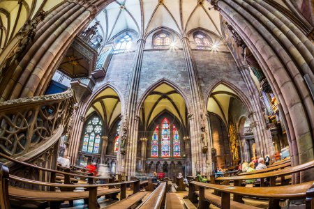Photo for Freiburg, Germany - July 4, 2013: indoor scenery of the minster in Freiburg (Southern Germany) - Royalty Free Image