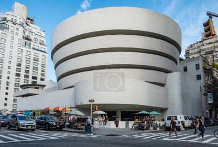 Photo for NEW YORK, USA - OCT 6, 2017:  Solomon R. Guggenheim Museum is the permanent home of a continuously expanding collection of Impressionist, Post-Impressionist, early Modern and contemporary art - Royalty Free Image