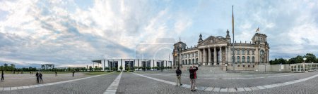 Photo for BERLIN, GERMANY - JUNE 7, 2017: Tourists visit Reichstag. Berlin attracts 10 million people annually. - Royalty Free Image