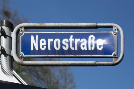 Photo for Street name Nerostrasse - engl: Nero street - in Wiesbaden, Germany - Royalty Free Image