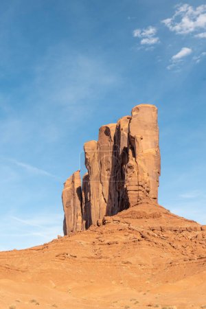 Photo for Scenic view to monument valley with camel butte and blue sky, USA - Royalty Free Image