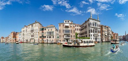 Photo for Venice, Italy - July 1, 2021: view to canale grande from bridge Rialto in afternoon sun in Venice, Italy. - Royalty Free Image