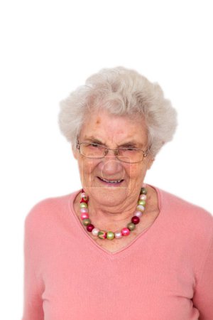 Photo for Portrait of very old woman looking happy and positive - Royalty Free Image