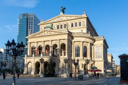 Photo for Frankfurt, Germany - December 13, 2022: The Alte Oper on Opernplatz in Frankfurt am Main is a concert and event house. It was built from 1873 to 1880 as the opera house of the municipal theaters. - Royalty Free Image