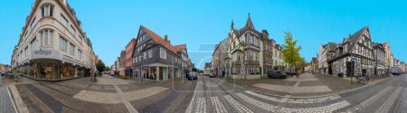 Photo for Detmold, Germany - October 16, 2020: scenic old half timbered houses in the town of Detmold in the Lippe area in Germany. - Royalty Free Image