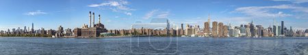 Photo for New York, USA - October 6, 2017: panorama of New York with river Hudson and blue sky. - Royalty Free Image