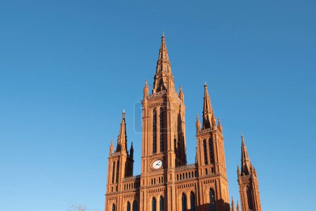 Téléchargez les photos : Vue panoramique sur Marktkirche - église du marché - à Wiesbaden, Hesse, Allemagne - en image libre de droit