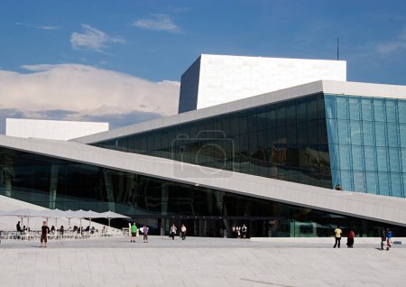Photo for Oslo, Norway - July 3, 2009: The Oslo Opera House is the home of The Norwegian National Opera and Ballet, and the national opera theatre in Norway in Oslo, Norway. - Royalty Free Image