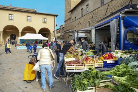 Photo for Siena, Italy - October 23, 2021: farmers market in Sienna with fresh vegetables and local food. - Royalty Free Image