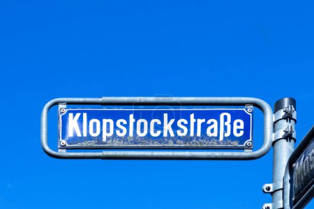 Photo for Streetname Klopstockstrasse - engl: street of Klopstock - in Wiesbaden, Germany - Royalty Free Image