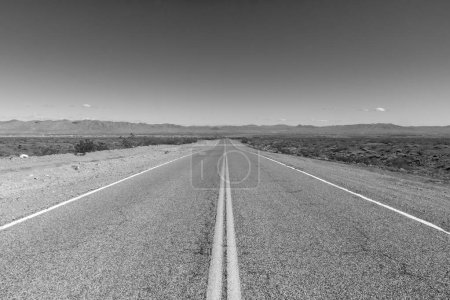 Photo for Freeway in the Mohave valley in Arizona, USA with mountains at horizon - Royalty Free Image