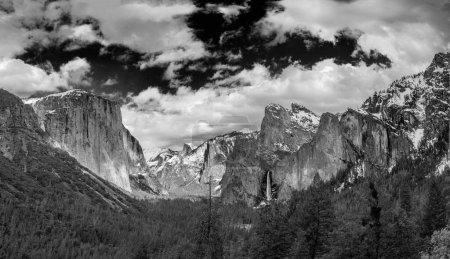 Photo for Beautiful view in Yosemite valley with half dome and el capitan in winter - Royalty Free Image