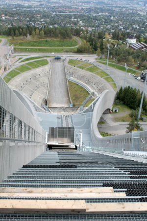 Photo for View from Holmenkollen stairs from the top to the village - Royalty Free Image