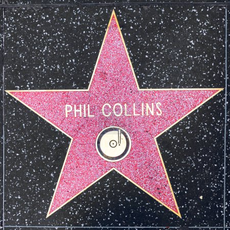 Téléchargez les photos : Los Angeles, États-Unis - 5 mars 2019 : Gros plan de Star sur le Hollywood Walk of Fame pour Phil Collins. - en image libre de droit