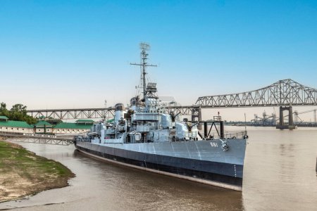 Photo for Baton Rouge, USA - July 13, 2013: USS Kidd serves as museum in Baton Rouge, USA. USS Kidd was the first ship of the US Navy to be named after Rear Admiral Isaac C. Kidd. - Royalty Free Image