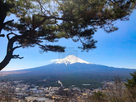 Photo for Scenic view to snowcapped mountain Fujijama in Japan - Royalty Free Image