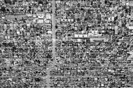 Téléchargez les photos : Vue aérienne de la ville de Los Angeles avec des maisons et des rues à motif rectangulaire - en image libre de droit