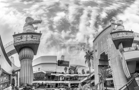 Photo for Los Angeles, USA - March 5, 2019: Hollywood and Highland Complex with shops and restaurants and famous elephants. - Royalty Free Image