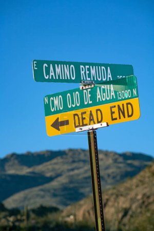 Photo for Dead end sign at the desert in Tuscon, USA - Royalty Free Image