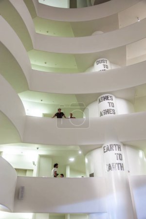 Photo for New York, USA - July 11, 2010: inside the famous Guggenheim museum with the winding construction in the afternooni in New York, USA - Royalty Free Image
