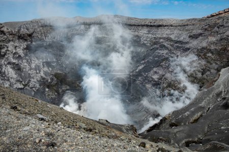 Photo for Active Volcano Crater Aso Caldera in Japan - Royalty Free Image