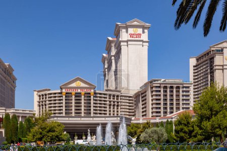 Photo for Las Vegas, USA - June 16, 2012: Caesar's Palace on the Vegas Strip in Las Vegas with fountain in front. - Royalty Free Image
